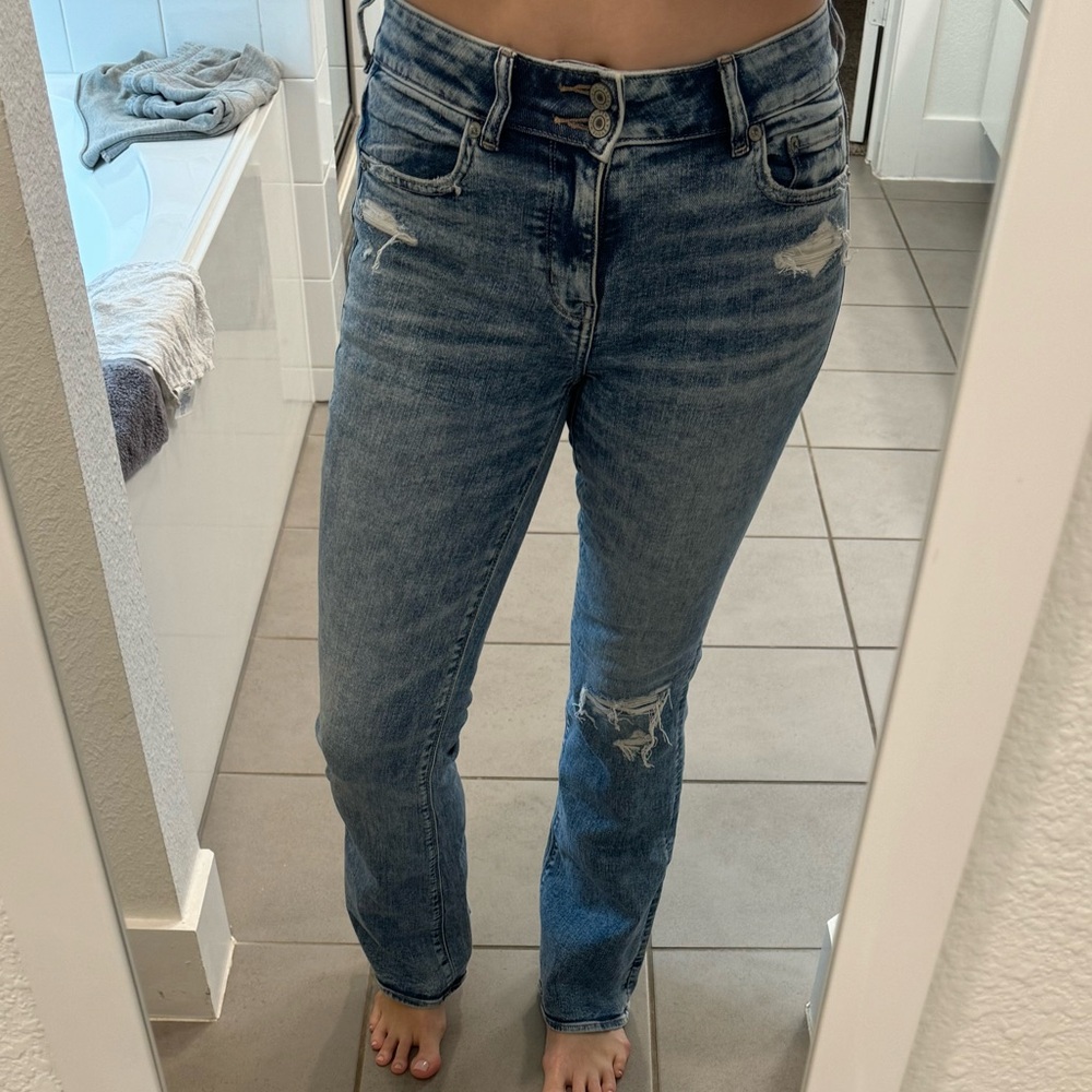 American eagle high rise artist flare 4